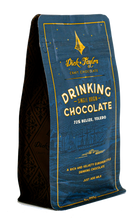 Load image into Gallery viewer, Belize Drinking Chocolate bag on a grey and light grey checkered background.